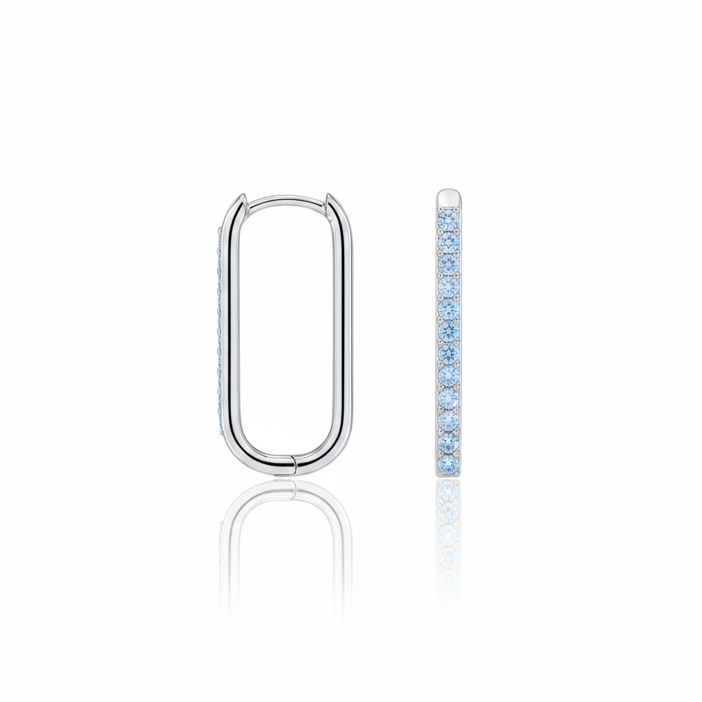 Linea Trace Earrings – Light Blue Aquamarine