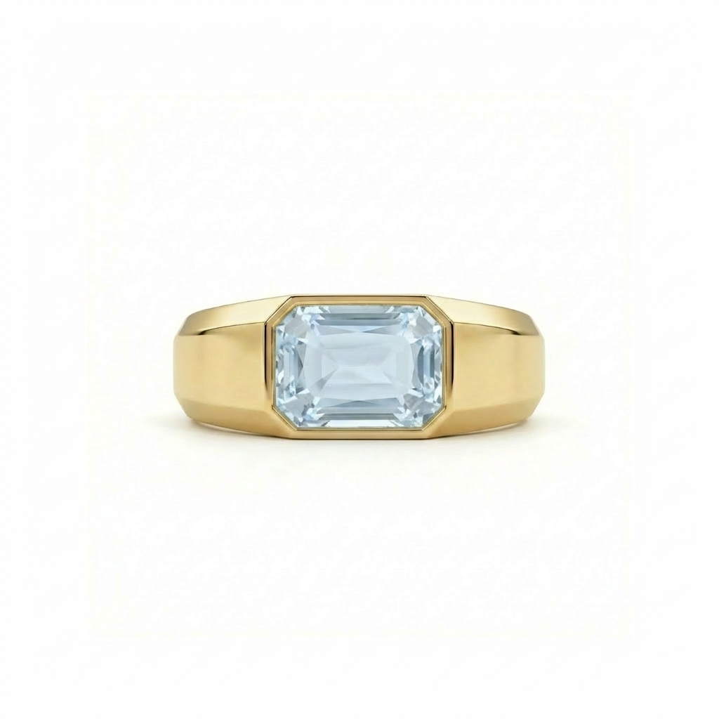 Nexus Signet Ring – Light Blue Aquamarine