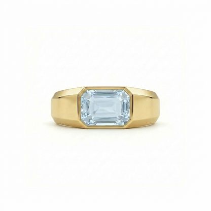 Nexus Signet Ring – Light Blue Aquamarine