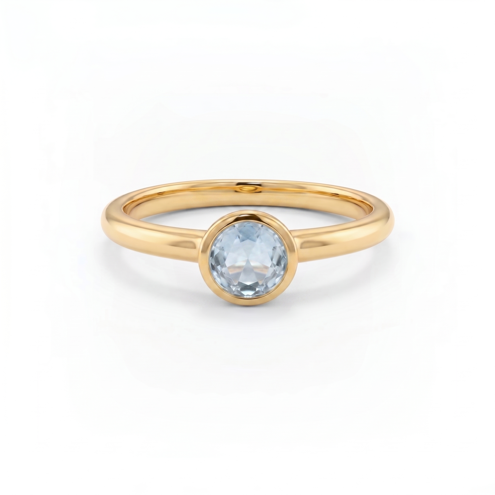 Forma Solitaire Ring – Light Blue Aquamarine