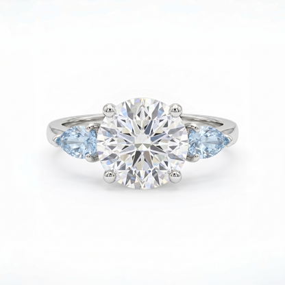 Juno Trio Ring – Light Blue Aquamarine