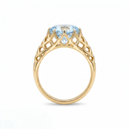 Juno Trellis Ring – Light Blue Aquamarine