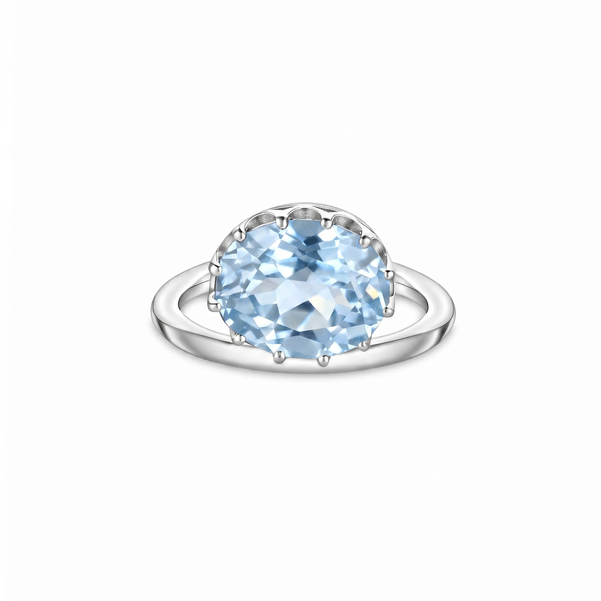 Velara Satellite Ring – Light Blue Aquamarine