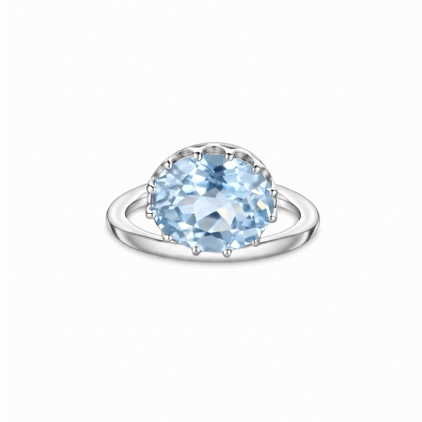 Velara Satellite Ring – Light Blue Aquamarine