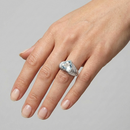 Amore Signet Ring – Light Blue Aquamarine
