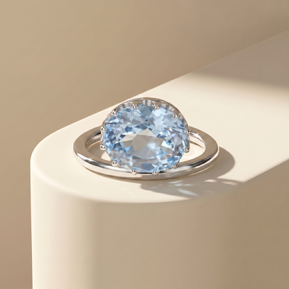 Velara Satellite Ring – Light Blue Aquamarine
