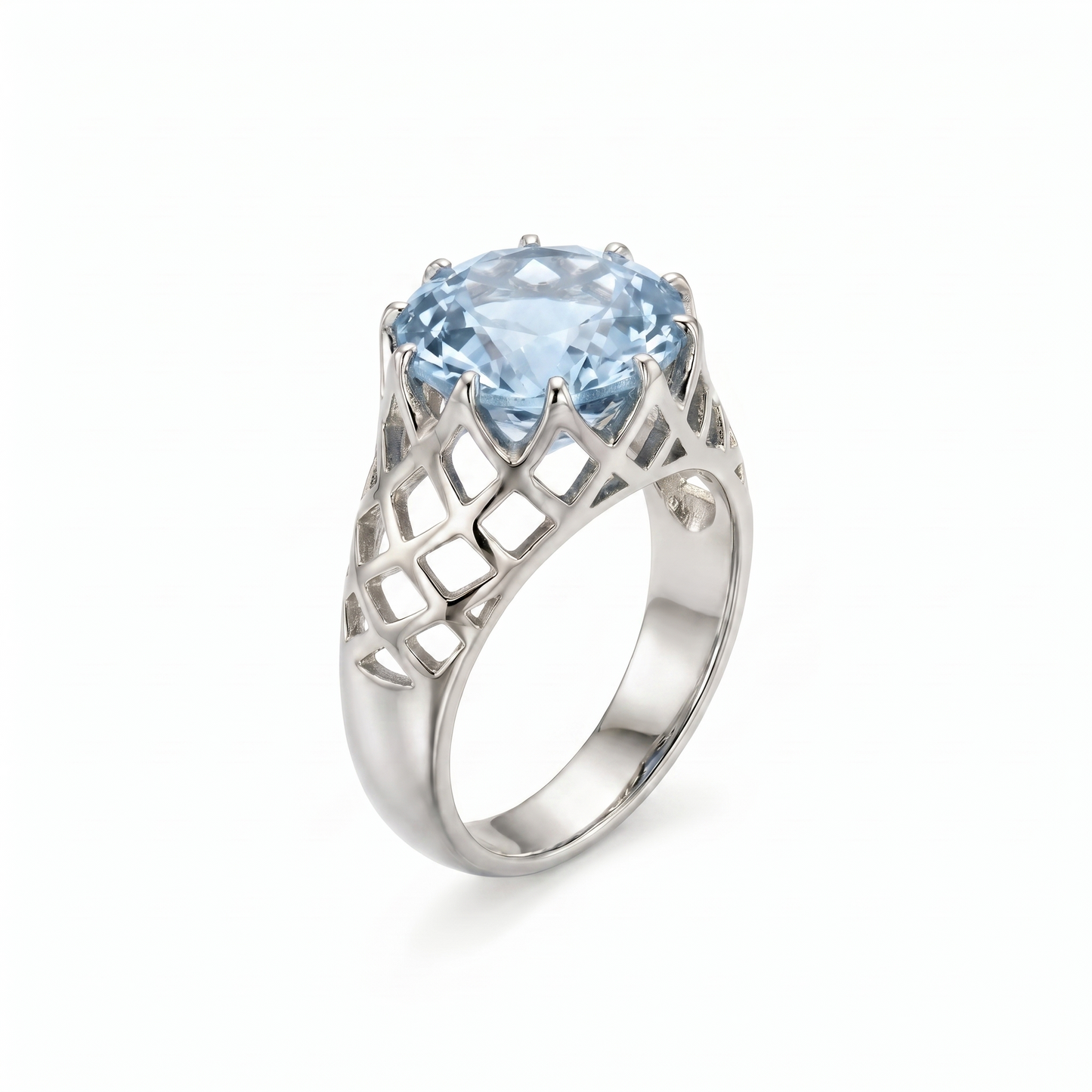 Juno Trellis Ring – Light Blue Aquamarine