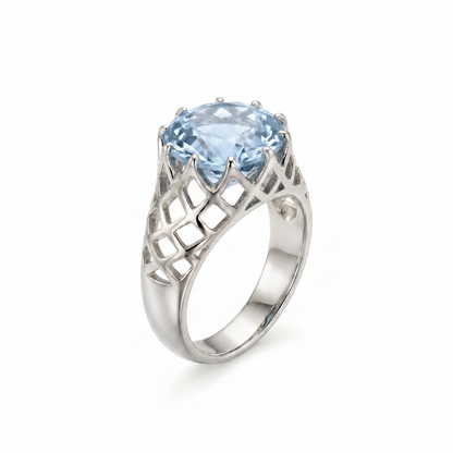 Juno Trellis Ring – Light Blue Aquamarine