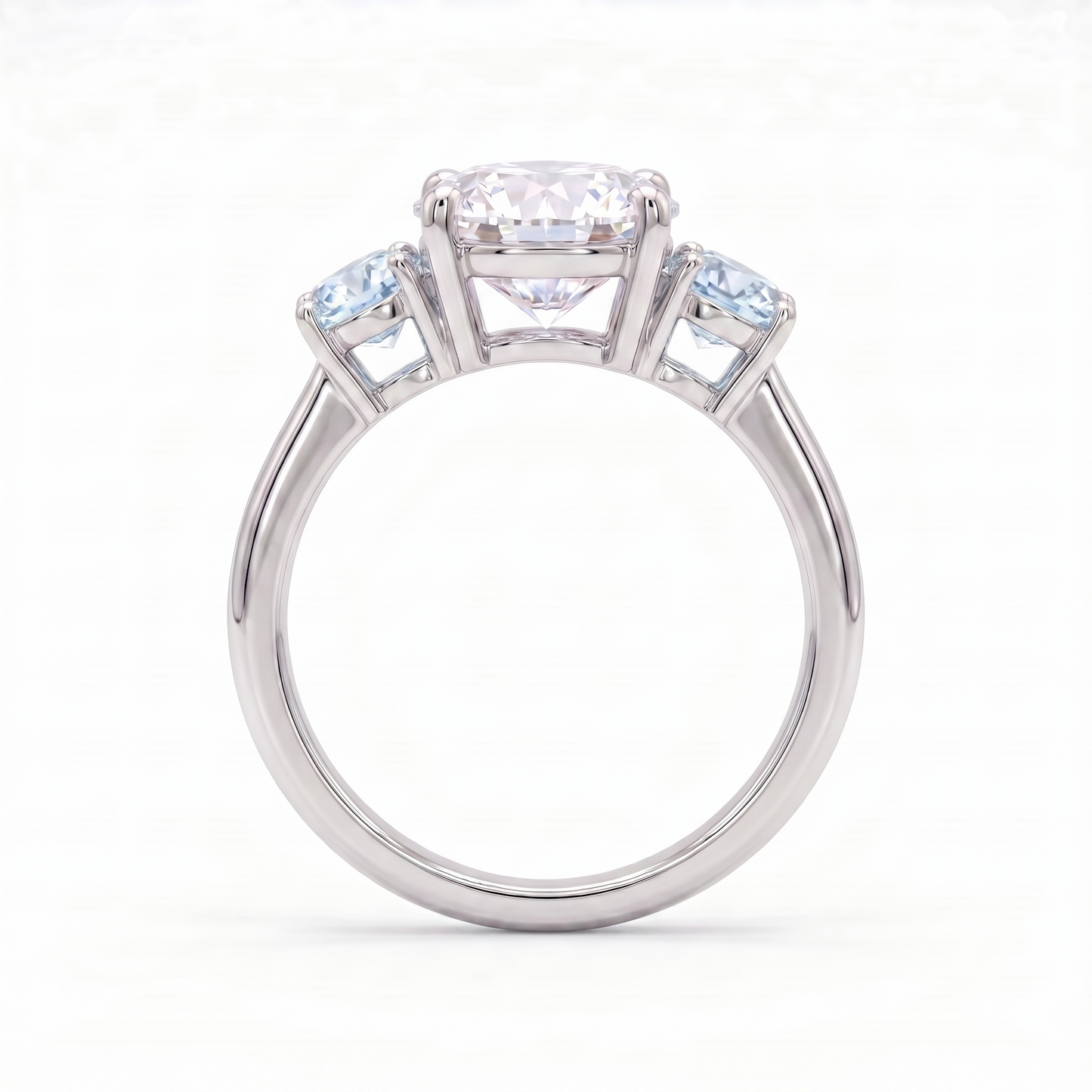 Juno Trilogy Ring – Light Blue Aquamarine