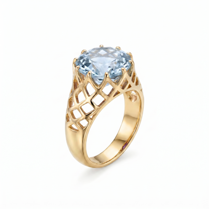 Juno Trellis Ring – Light Blue Aquamarine