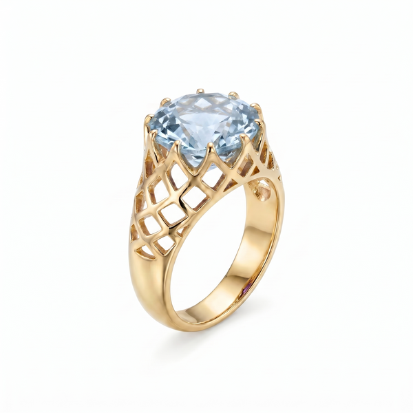Juno Trellis Ring – Light Blue Aquamarine