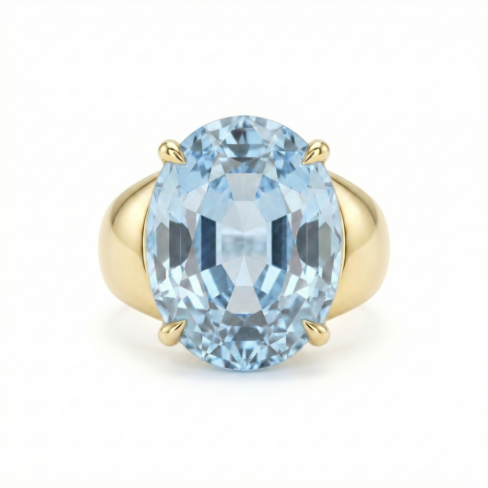 Velara Signet Ring – Light Blue Aquamarine