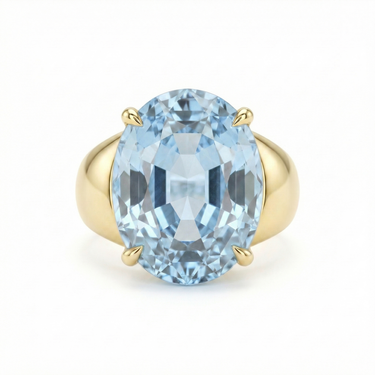 Velara Signet Ring – Light Blue Aquamarine
