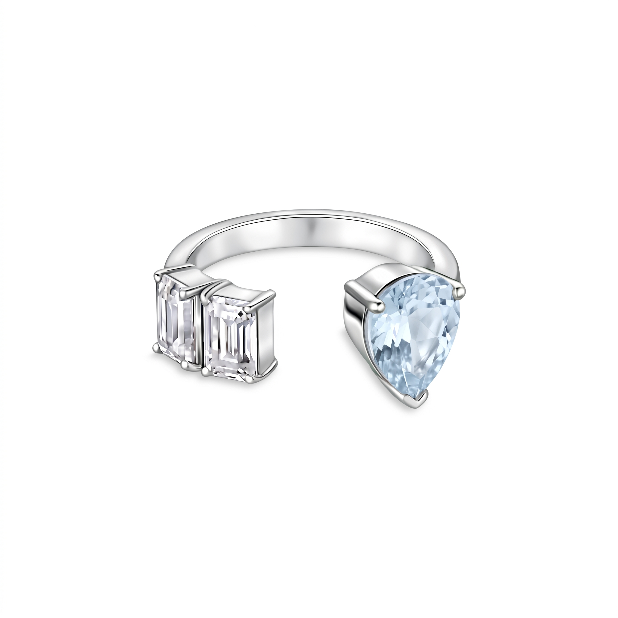 Nova Open Ring – Light Blue Aquamarine
