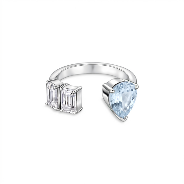 Nova Open Ring – Light Blue Aquamarine