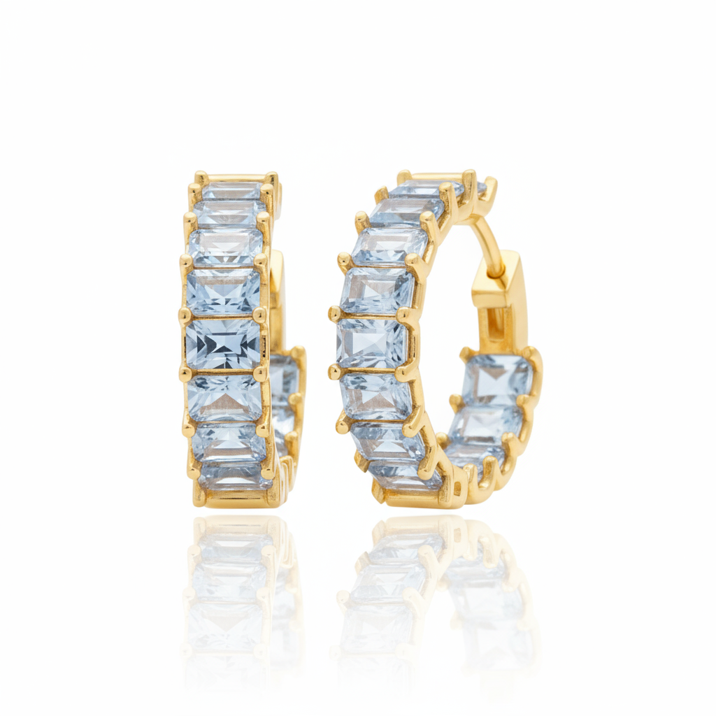 Nexus Hoop Earrings – Light Blue Aquamarine