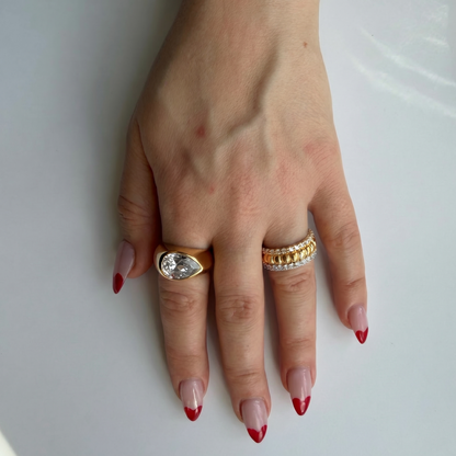 Nova Lateral Signet Ring – Light Blue Aquamarine