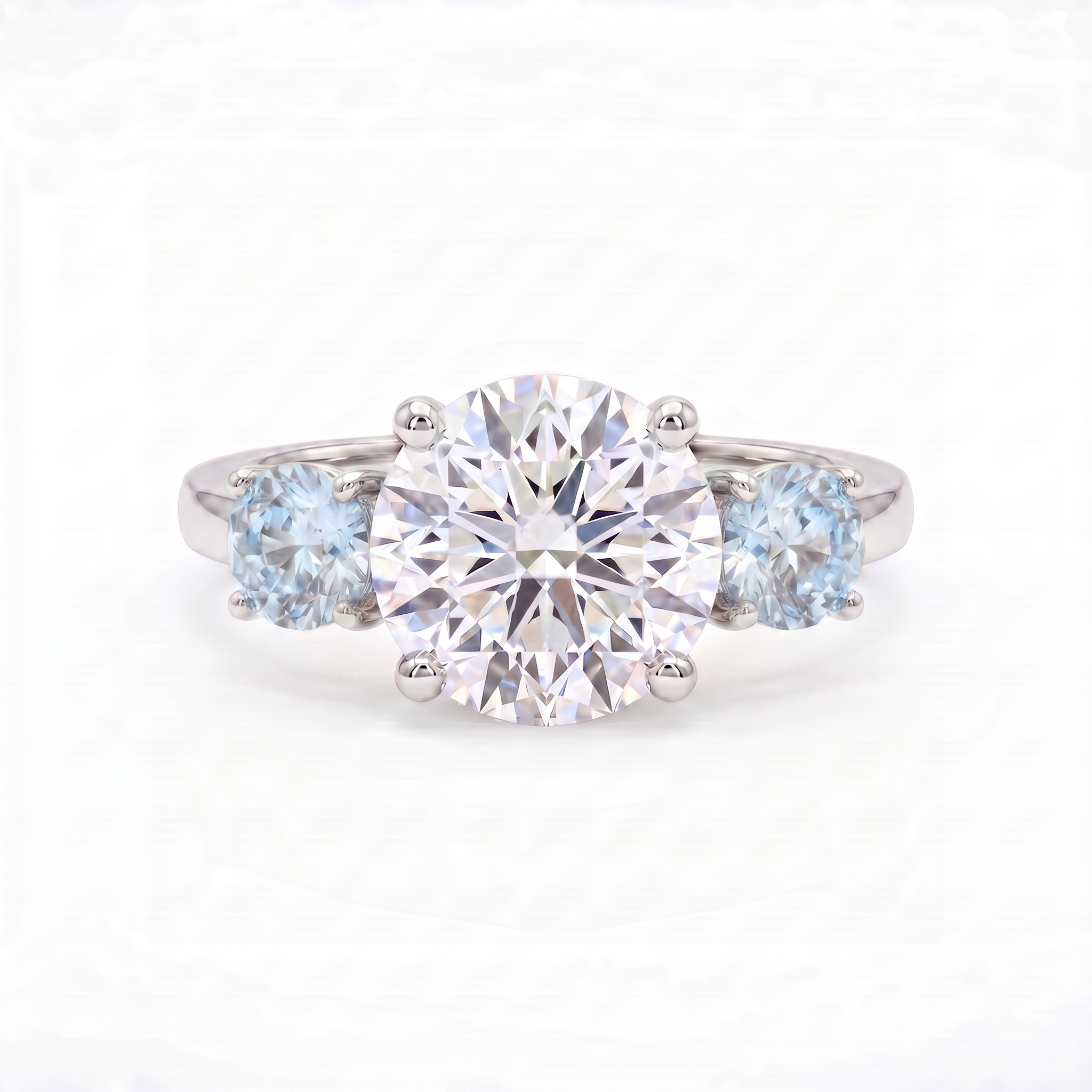 Juno Trilogy Ring – Light Blue Aquamarine