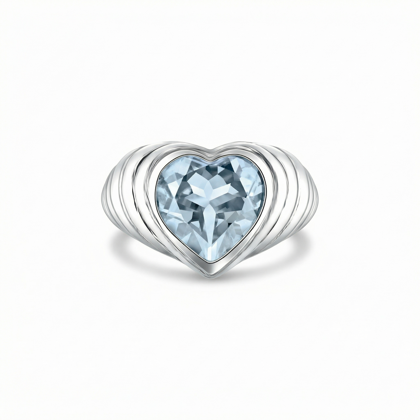 Amore Signet Ring – Light Blue Aquamarine