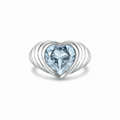Amore Signet Ring – Light Blue Aquamarine