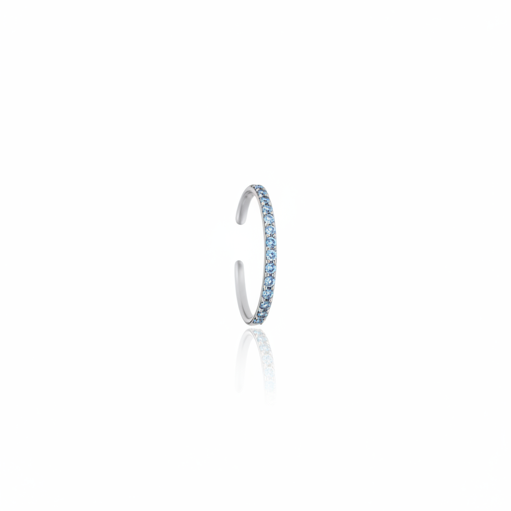 Linea Mini Ear Cuff – Light Blue Aquamarine