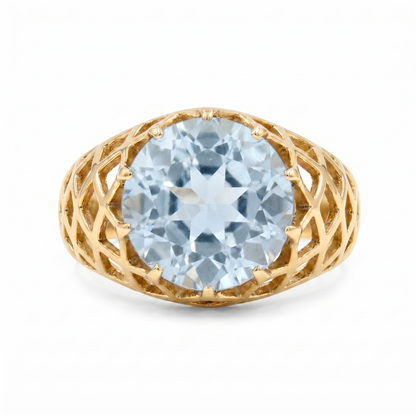 Juno Trellis Ring – Light Blue Aquamarine