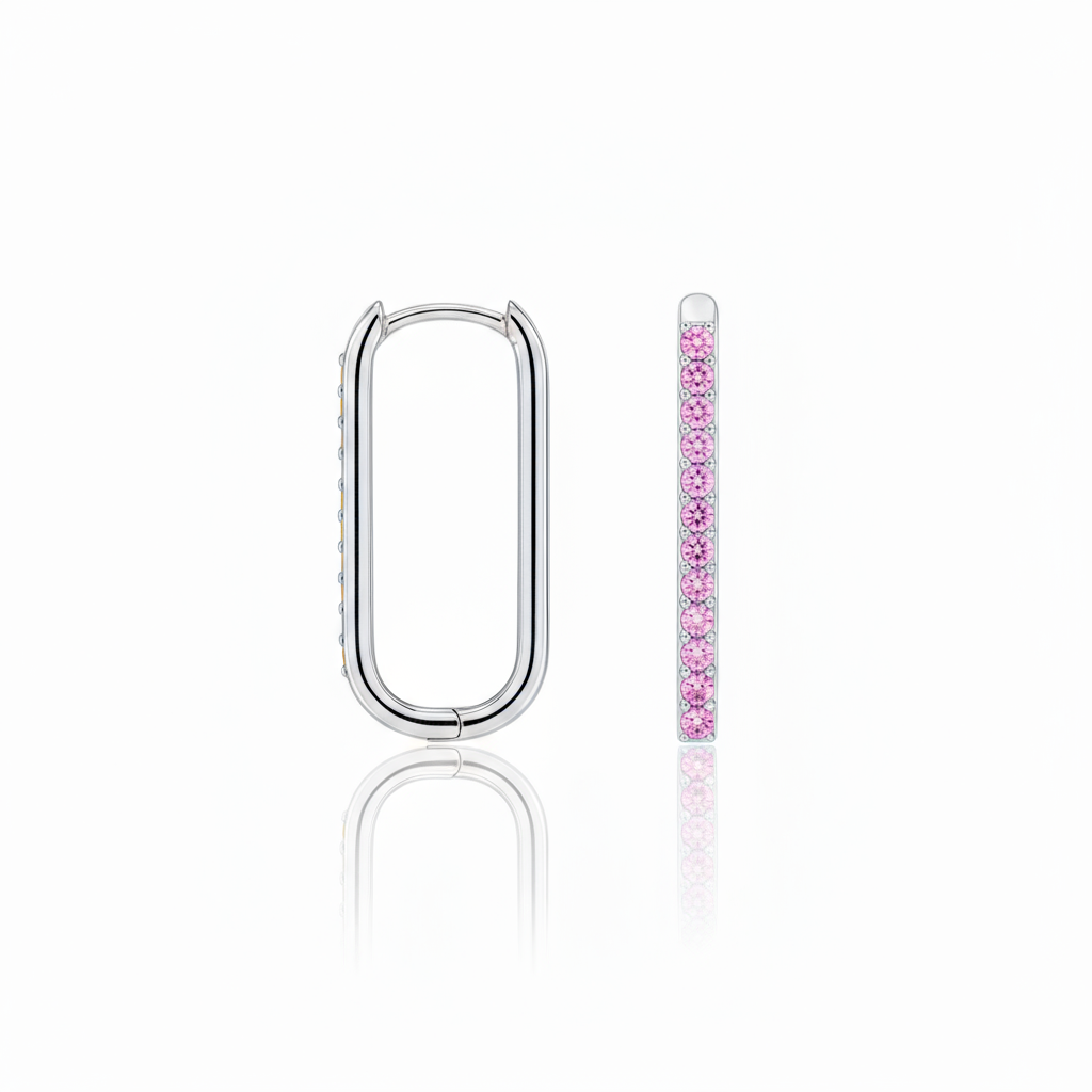 Linea Trace Earrings – Light Pink Sapphire