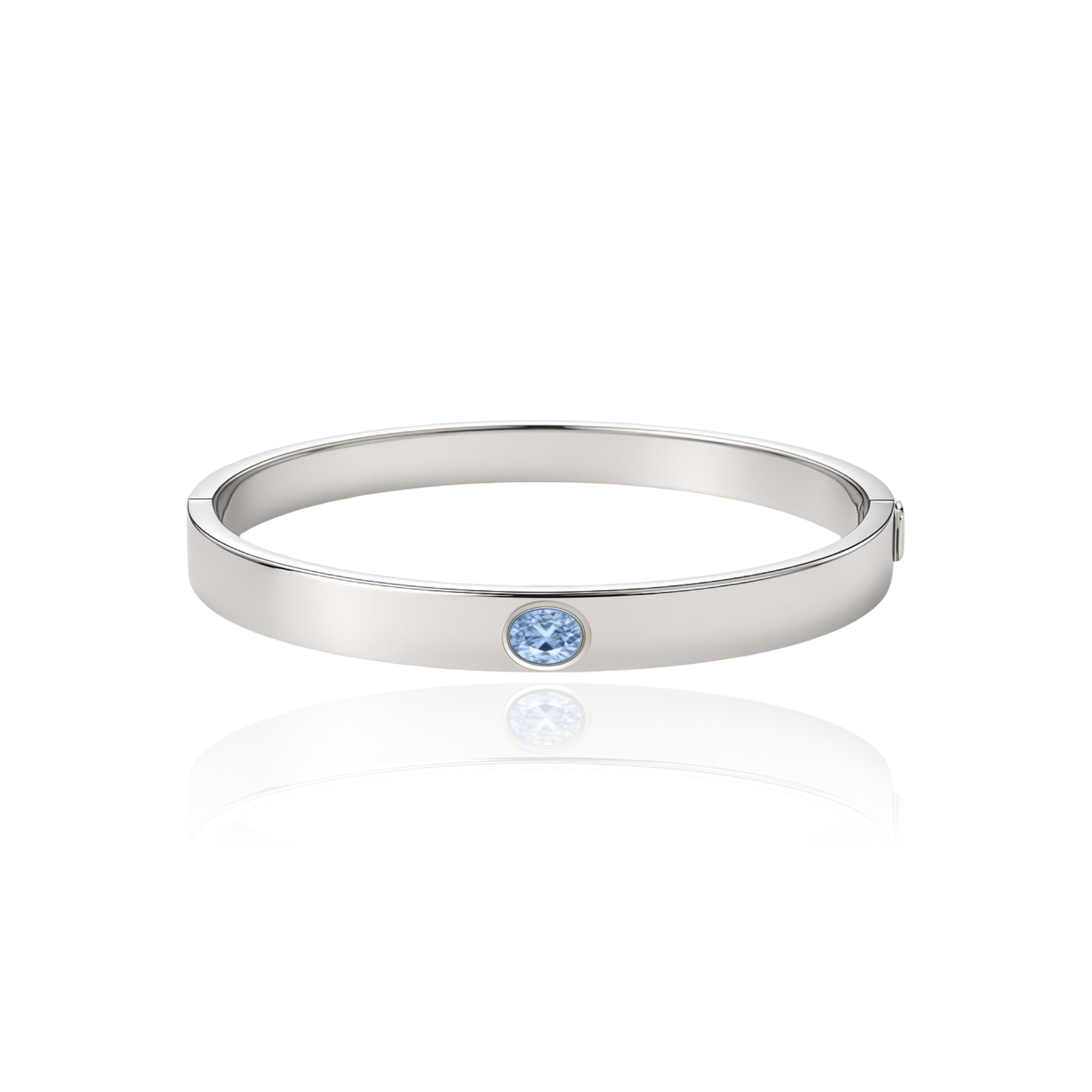 Velara Uno Elemental Bangle – Light Blue Aquamarine
