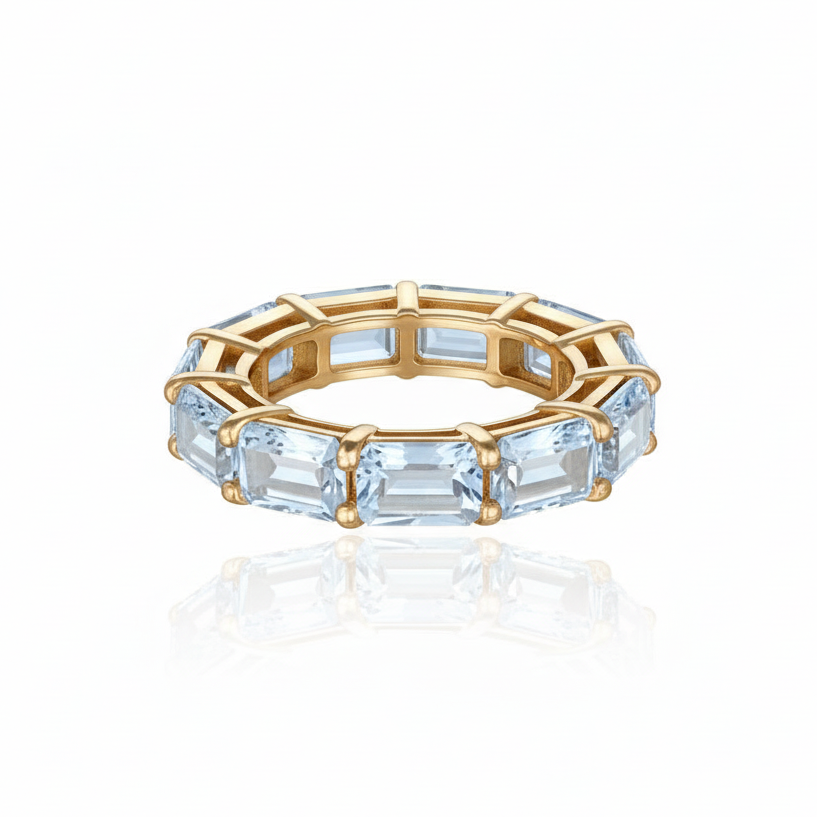 Nexus Tennis Ring – Light Blue Aquamarine
