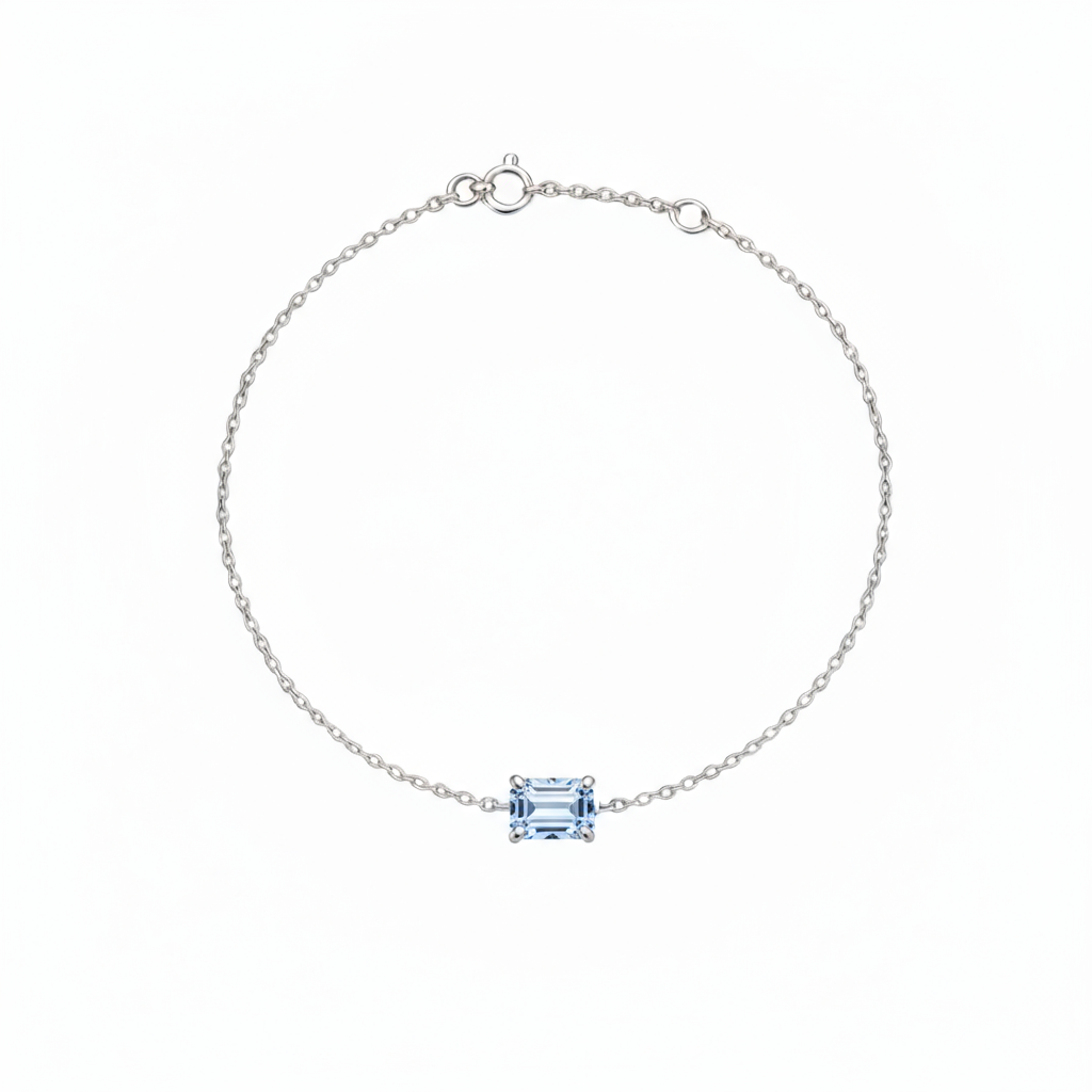 Nexus Solitaire Bracelet – Light Blue Aquamarine