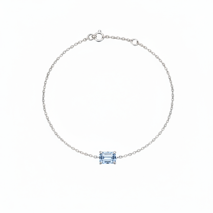 Nexus Solitaire Bracelet – Light Blue Aquamarine