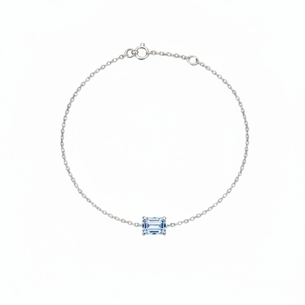 Nexus Solitaire Bracelet – Light Blue Aquamarine