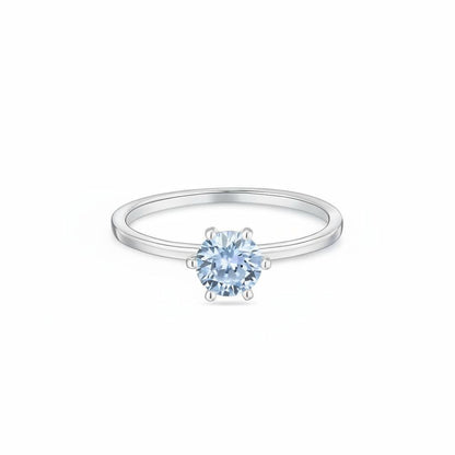 Juno Solitaire Ring – Light Blue Aquamarine