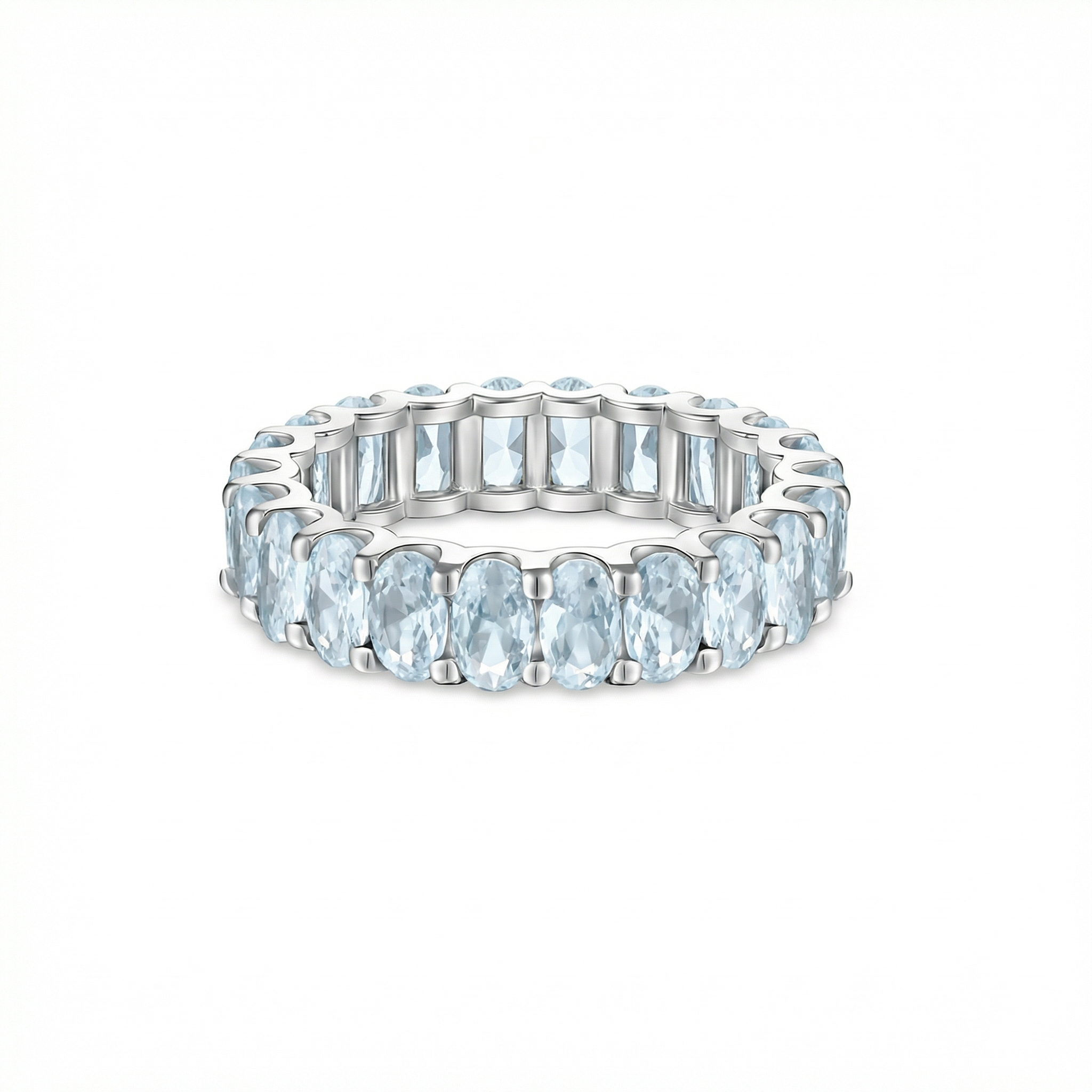 Velara Eternity Ring – Light Blue Aquamarine