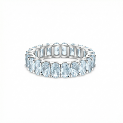 Velara Eternity Ring – Light Blue Aquamarine