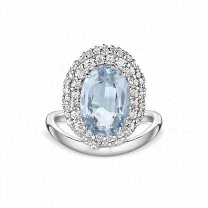 Velara Crest Ring – Light Blue Aquamarine