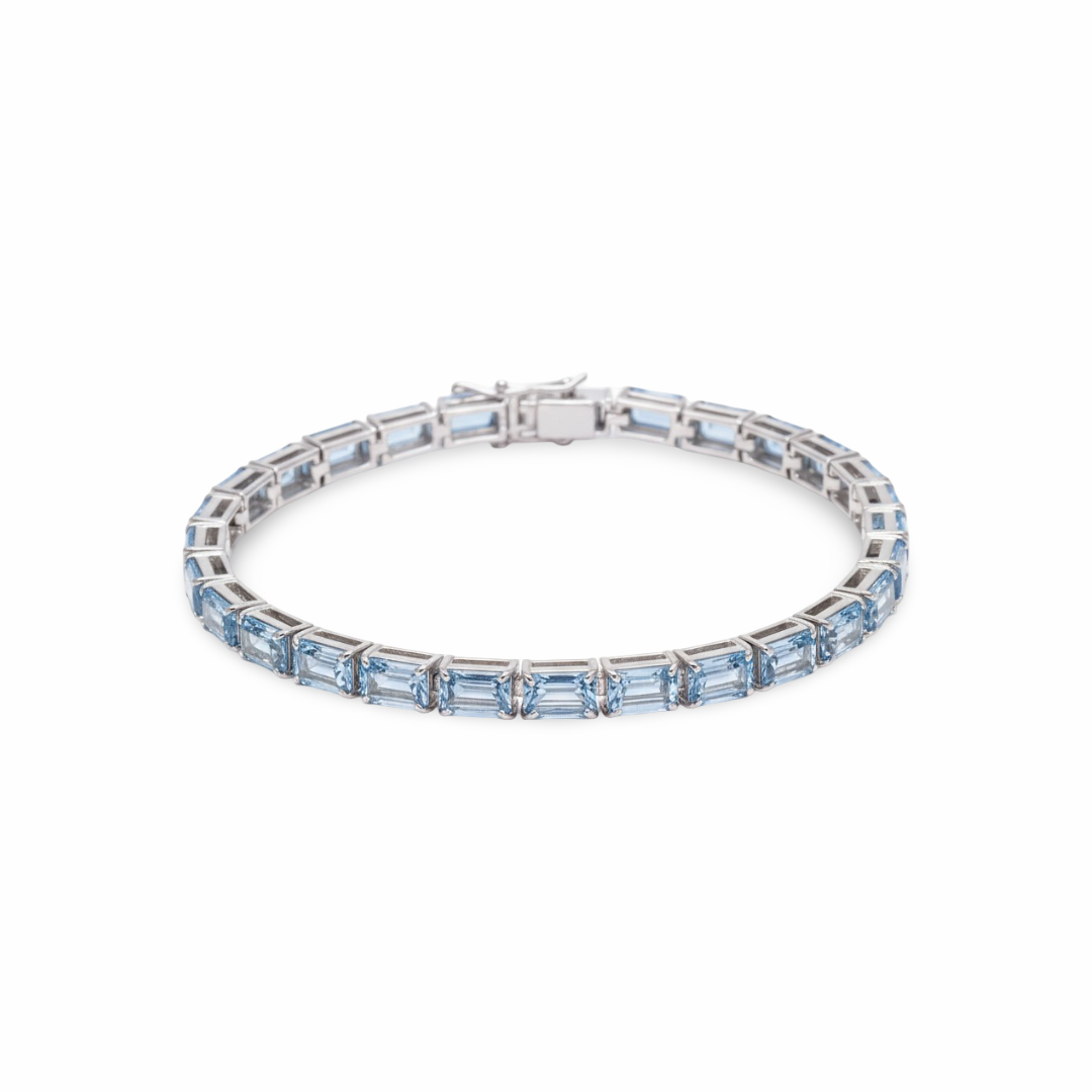 Nexus Tennis Bracelet – Light Blue Aquamarine