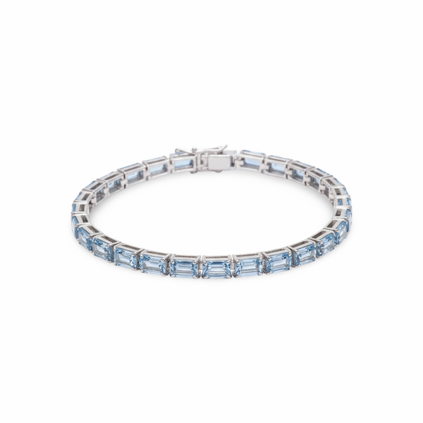 Nexus Tennis Bracelet – Light Blue Aquamarine