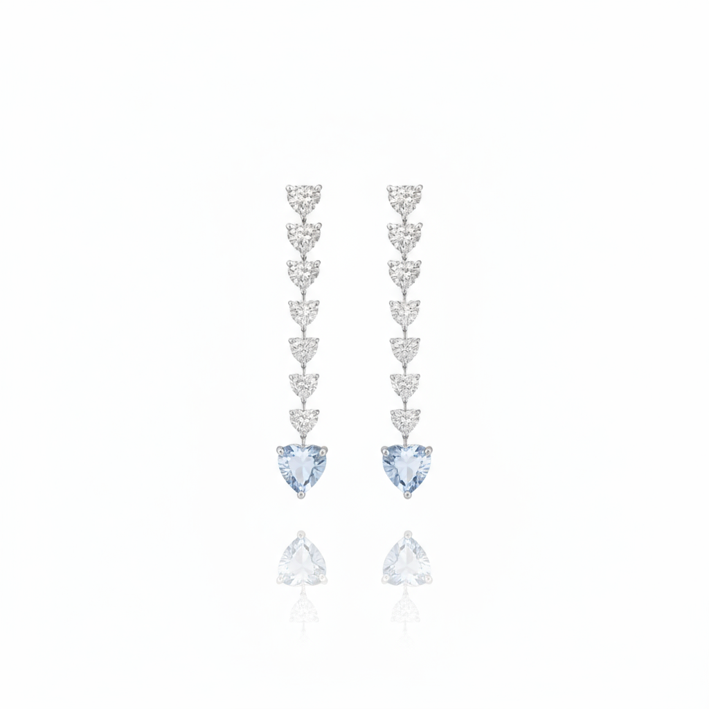 Amore Drop Earrings – Light Blue Aquamarine