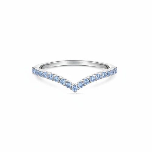 Linea V Demi Ring – Light Blue Aquamarine