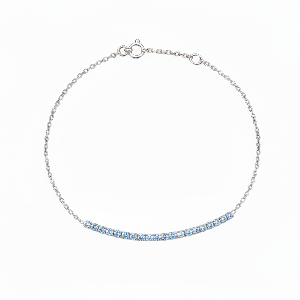 Juno Half Tennis Bracelet – Light Blue Aquamarine