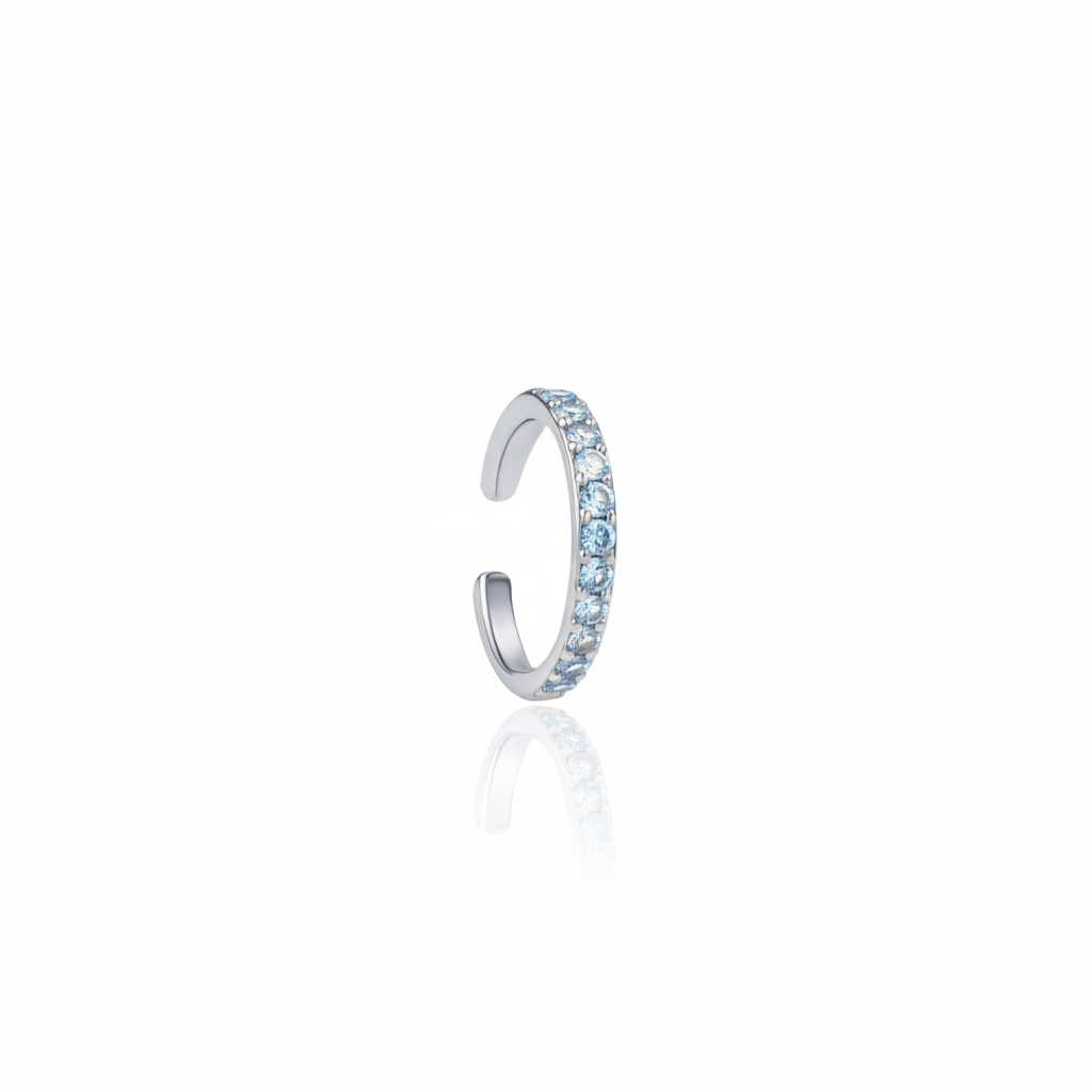 Linea Midi Ear Cuff – Light Blue Aquamarine