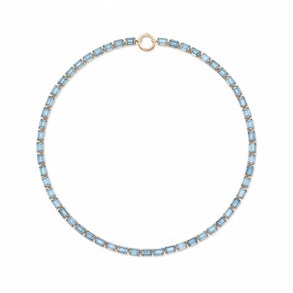 Nexus Tennis Necklace – Light Blue Aquamarine