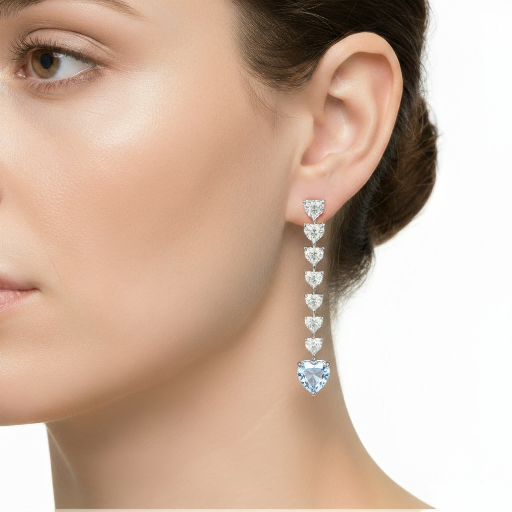 Amore Drop Earrings – Light Blue Aquamarine