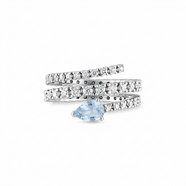 Nova Serpent Ring – Light Blue Aquamarine