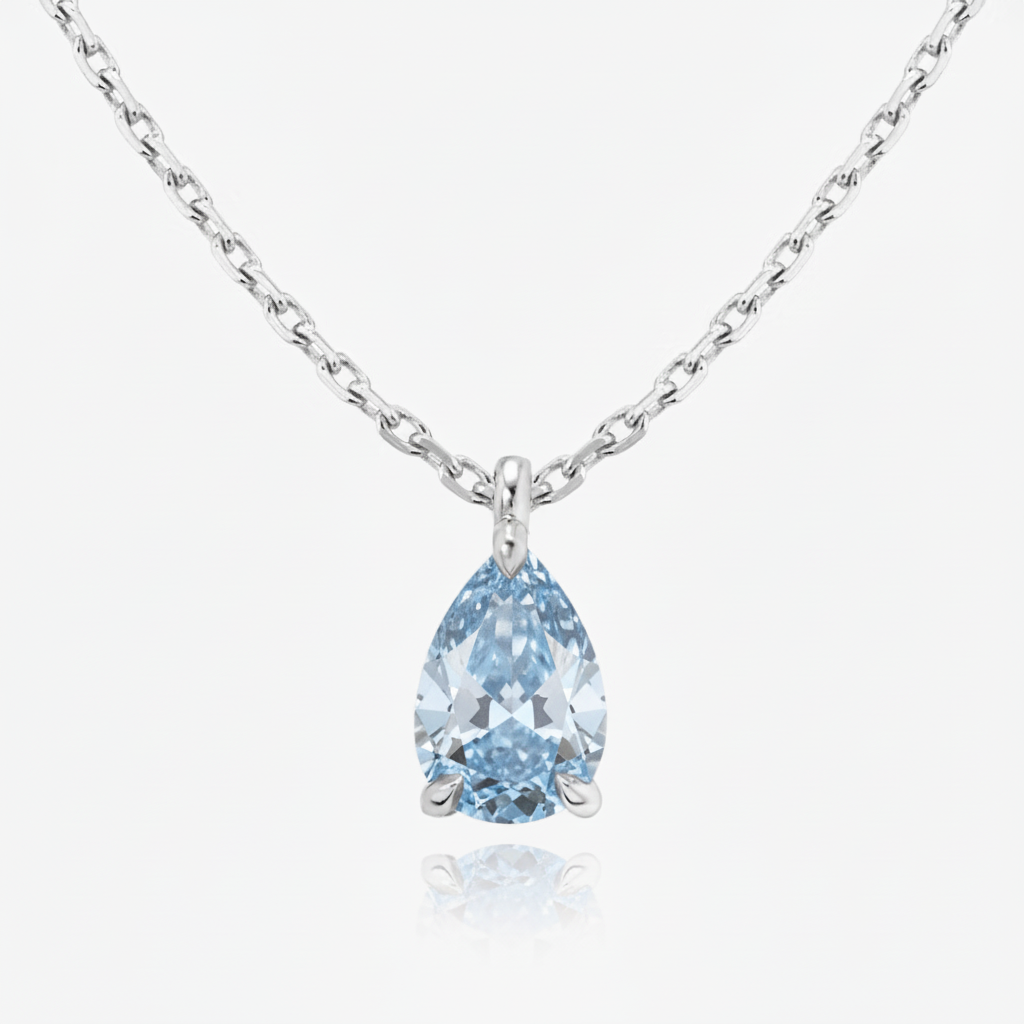 Nova Solitaire Necklace – Light Blue Aquamarine