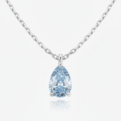 Nova Solitaire Necklace – Light Blue Aquamarine