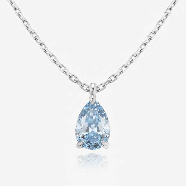 Nova Solitaire Necklace – Light Blue Aquamarine