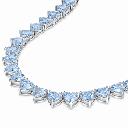 Amore Maxi Tennis Necklace – Light Blue Aquamarine