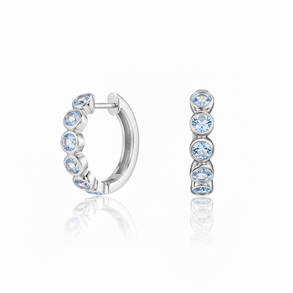 Forma Mini Hoop Earrings – Light Blue Aquamarine